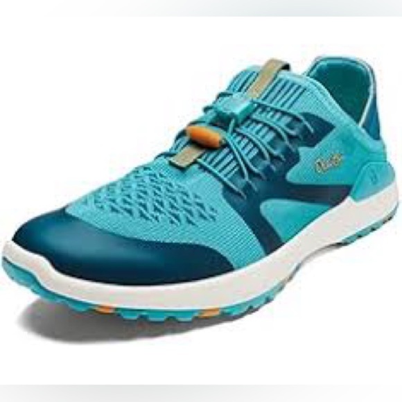 Olukai miki trainer sneakers teal casual women’s size 8 bright slides - Picture 1 of 9